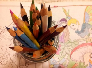 pencils and book